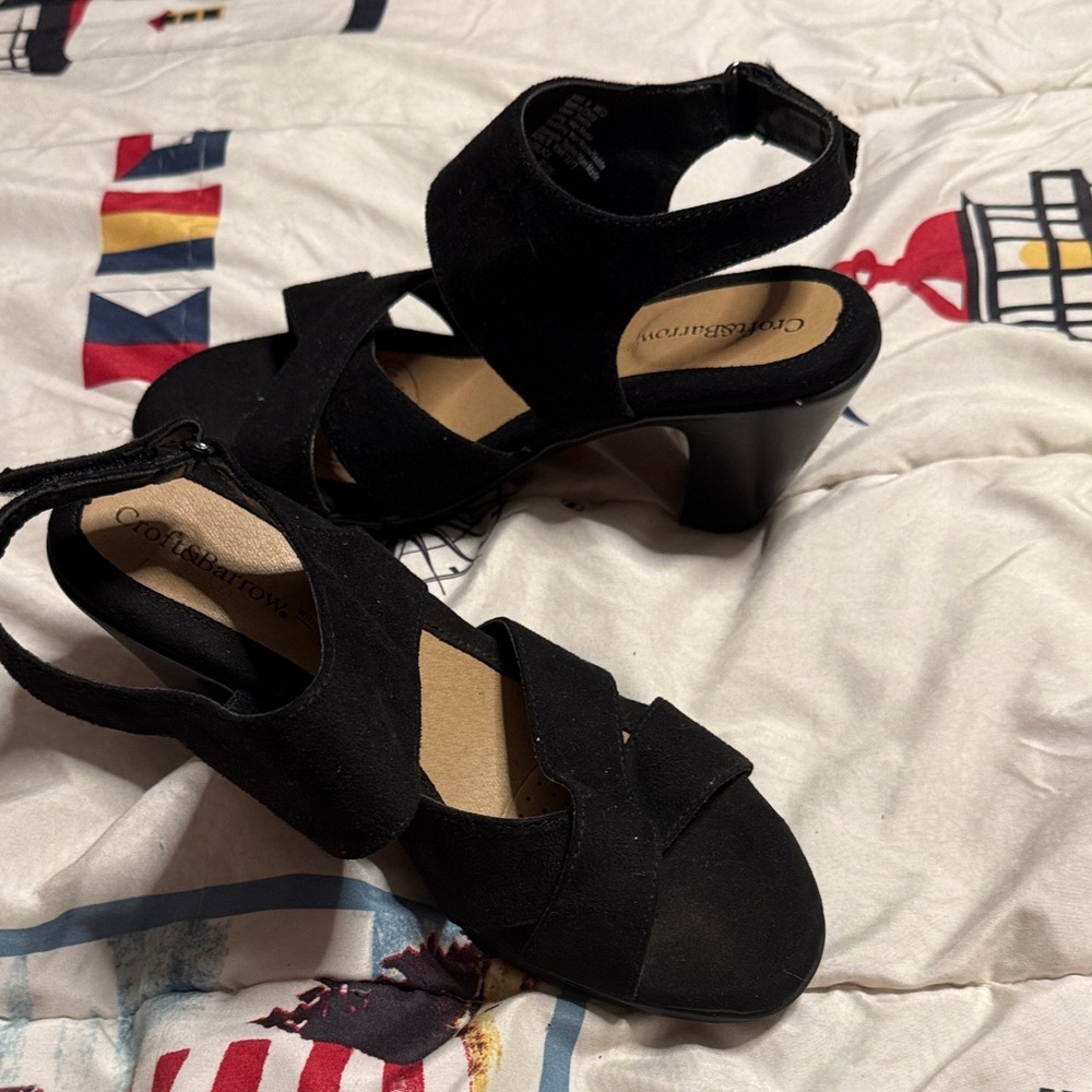 Croft & Barrow Black Heeled Sandals